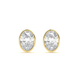 Bezel Oval 4 ct Diamond Studs