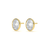 Bezel Oval 4 ct Diamond Studs
