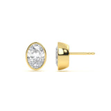 Bezel Oval 4 ct Diamond Studs