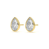Bezel Pear 4 ct Diamond Studs