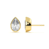 Bezel Pear 4 ct Diamond Studs