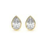 Bezel Pear 4 ct Diamond Studs