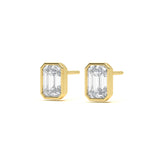 Bezel Emerald 4 ct Diamond Studs