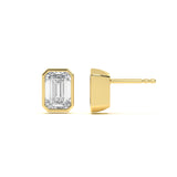 Bezel Emerald 4 ct Diamond Studs