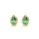 Pear Emerald Studs
