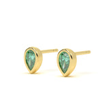 Pear Emerald Studs