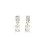 Custom Mixed-Cut Three-Diamond Danglers
