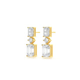 Custom Mixed-Cut Three-Diamond Danglers