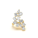 Custom Mixed-Cut Diamond Cluster Ring