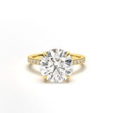 Custom Round Solitaire Pavé Engagement Ring