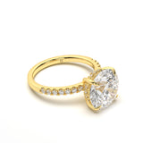 Custom Round Solitaire Pavé Engagement Ring