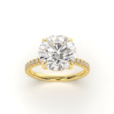 Custom Round Solitaire Pavé Engagement Ring