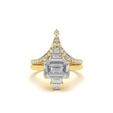 Custom Mixed-Cut Geometric Diamond Stacking Ring Set