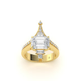 Custom Mixed-Cut Geometric Diamond Stacking Ring Set