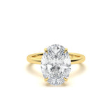 Custom 4.2-Carat Oval Halo Solitaire Engagement Ring