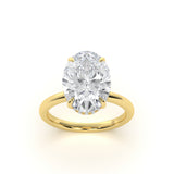 Custom 4.2-Carat Oval Halo Solitaire Engagement Ring