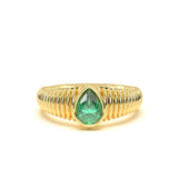 Pear Emerald Signet Ring