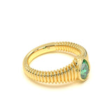 Pear Emerald Signet Ring