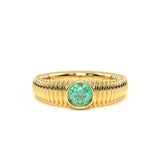 Round Emerald Signet Ring