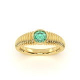 Round Emerald Signet Ring