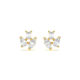Cluster Diamond Stud Earrings