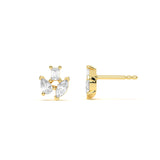 Cluster Diamond Stud Earrings