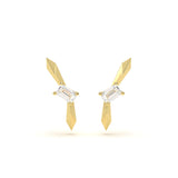 Emerald Diamond Solitaire Stud