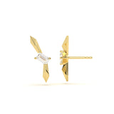 Emerald Diamond Solitaire Stud