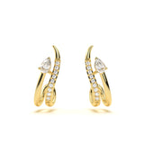 Crescent Pear Diamond Hoop