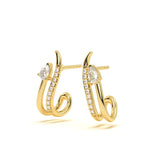 Crescent Pear Diamond Hoop