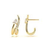 Crescent Pear Diamond Hoop