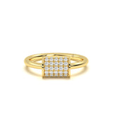 Barrel Pave Diamond Ring