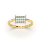 Barrel Pave Diamond Ring