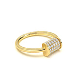 Barrel Pave Diamond Ring