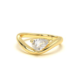 Pear Diamond Leher Ring