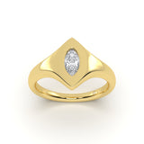 Marquise Diamond Signet Ring