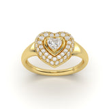 Heart Pave Diamond Ring