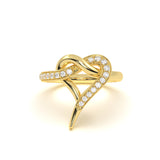 Sculpted Heart Diamond Ring