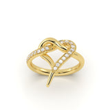 Sculpted Heart Diamond Ring