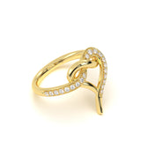 Sculpted Heart Diamond Ring