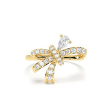 Pear Bow Diamond Ring