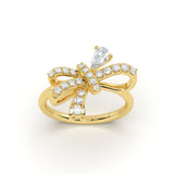 Pear Bow Diamond Ring