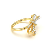 Pear Bow Diamond Ring