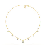 Pear Diamond Enamel Station Necklace