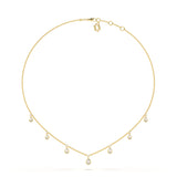 Pear Diamond Enamel Station Necklace