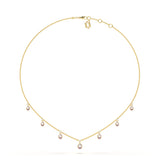 Pear Diamond Enamel Station Necklace