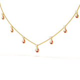 Pear Diamond Enamel Station Necklace