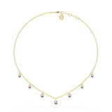 Pear Diamond Enamel Station Necklace
