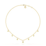 Pear Diamond Enamel Station Necklace