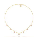 Pear Diamond Enamel Station Necklace